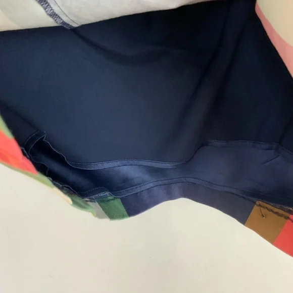 Boden Sz US 4L Multicolor Geometric Stripe Knee Length Cotton Straight Skirt - Picture 4 of 8